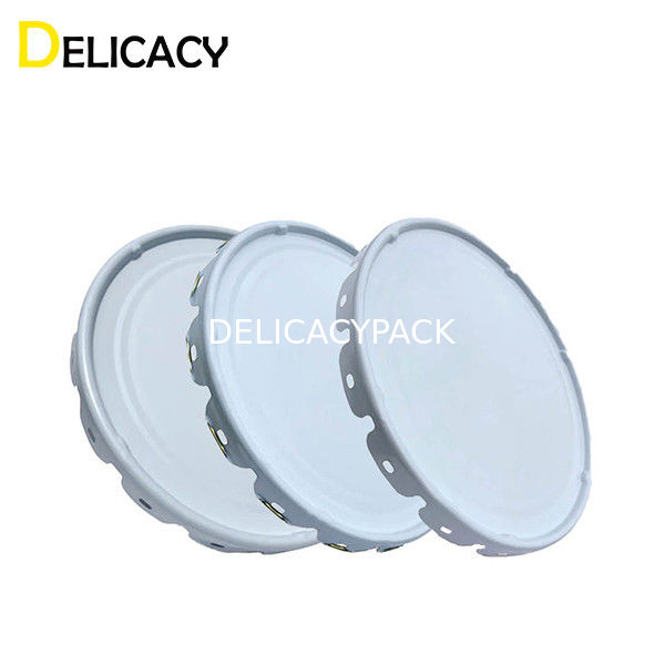 Teneke Substrat Demir Metal 10L Yuvarlak Endüstriyel Kimyasal Boya Kovası İçin Kapaklı Olabilir